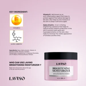 Lavino Brightening Moisturizer – with Alpha Arbutin & Vitamin E