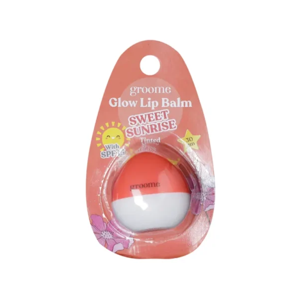 Groome Glow Lip balm tinted with SPF 15 – Sweet Sunrise