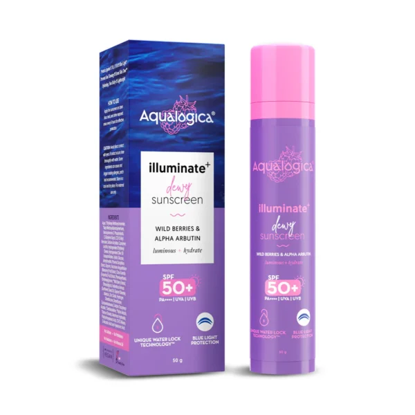 Aqualogica Illuminate+ Dewy Sunscreen SPF 50+ PA++++ with Wild Berries & Alpha Arbutin - 50 g